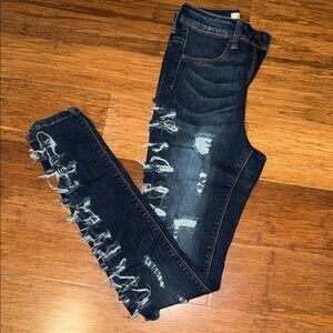 Aphrodite Dark Blue Distressed Skinny Jeans